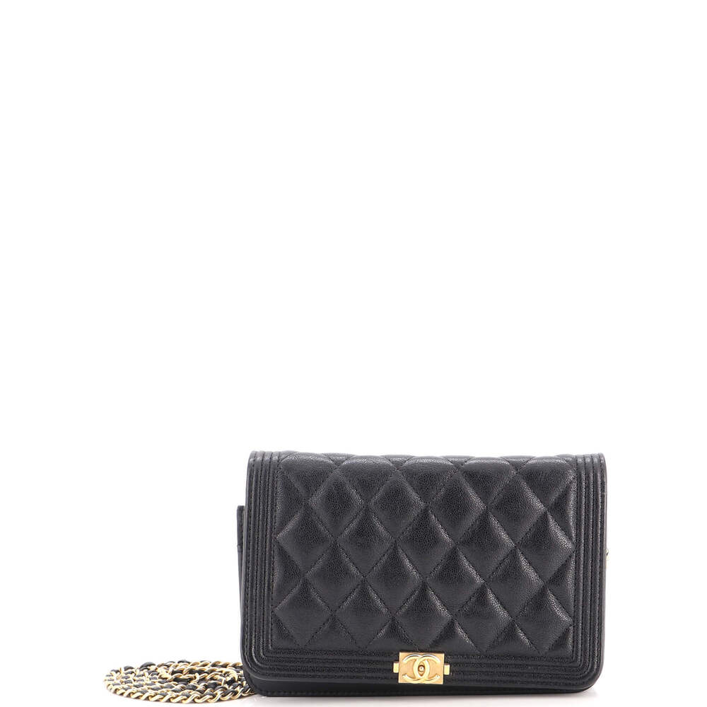 Chanel Boy Wallet on Chain Quilted Caviar